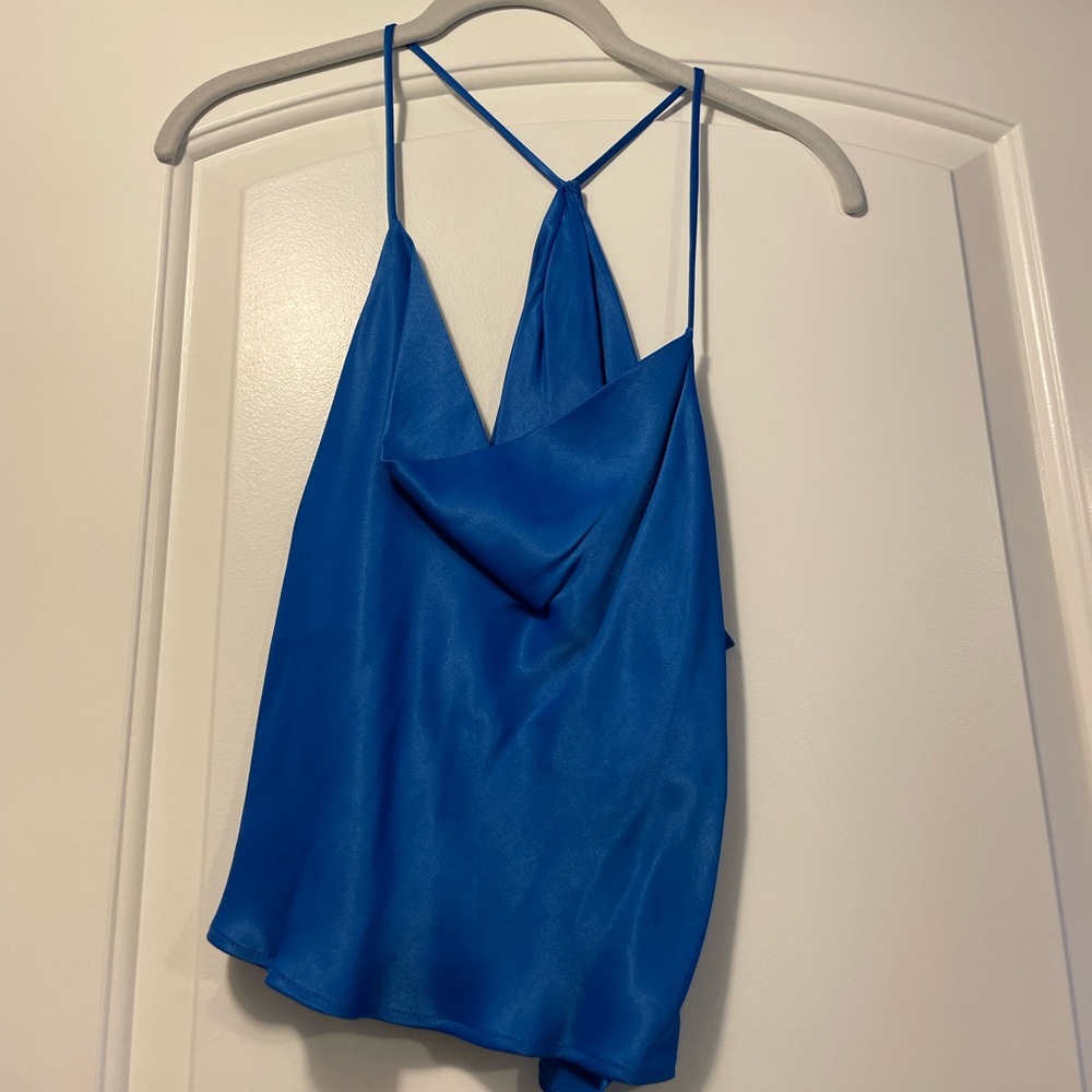 WORN ONCE zara blue cami